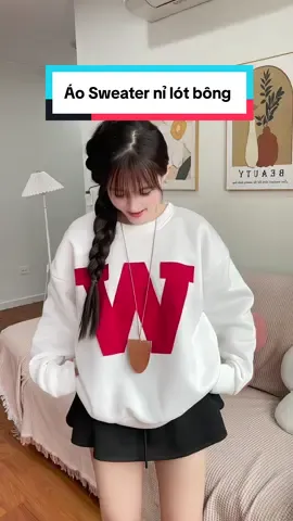 Áo sweater chất nỉ bông #aoni#thunni#nibong#xuhuong #thoitrang 