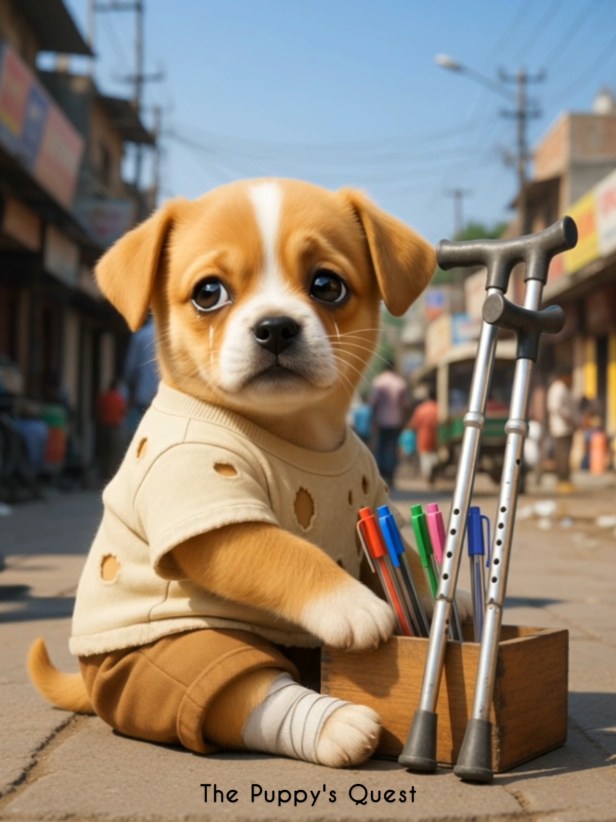 Poor puppy didn't have money to fix his broken leg, rich puppies made fun of him🥺💔 #thepuppysquest #poorpuppy #sadstory #emotional #fyp 