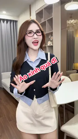 Áo cardigan len tăm phối cổ sơ mi trẻ trung lắm #aonu #aothunsomi #aothunnu #anhlonglanh #anhlonglanhreview 