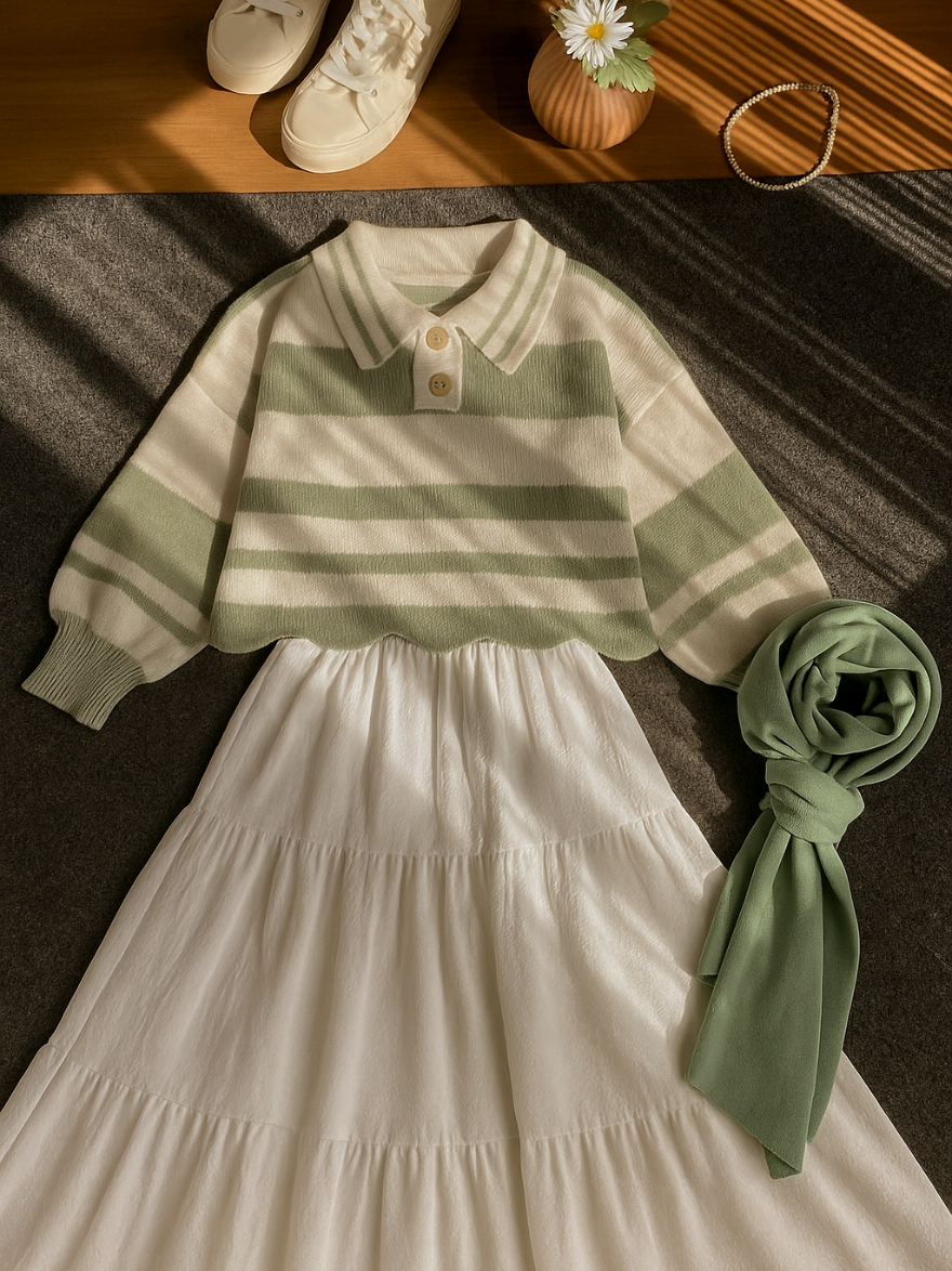 Oneset Rok Korean Style Wanita #outfitwanita #OOTD #onesetwanita #setelanwanita #ootdfashion 