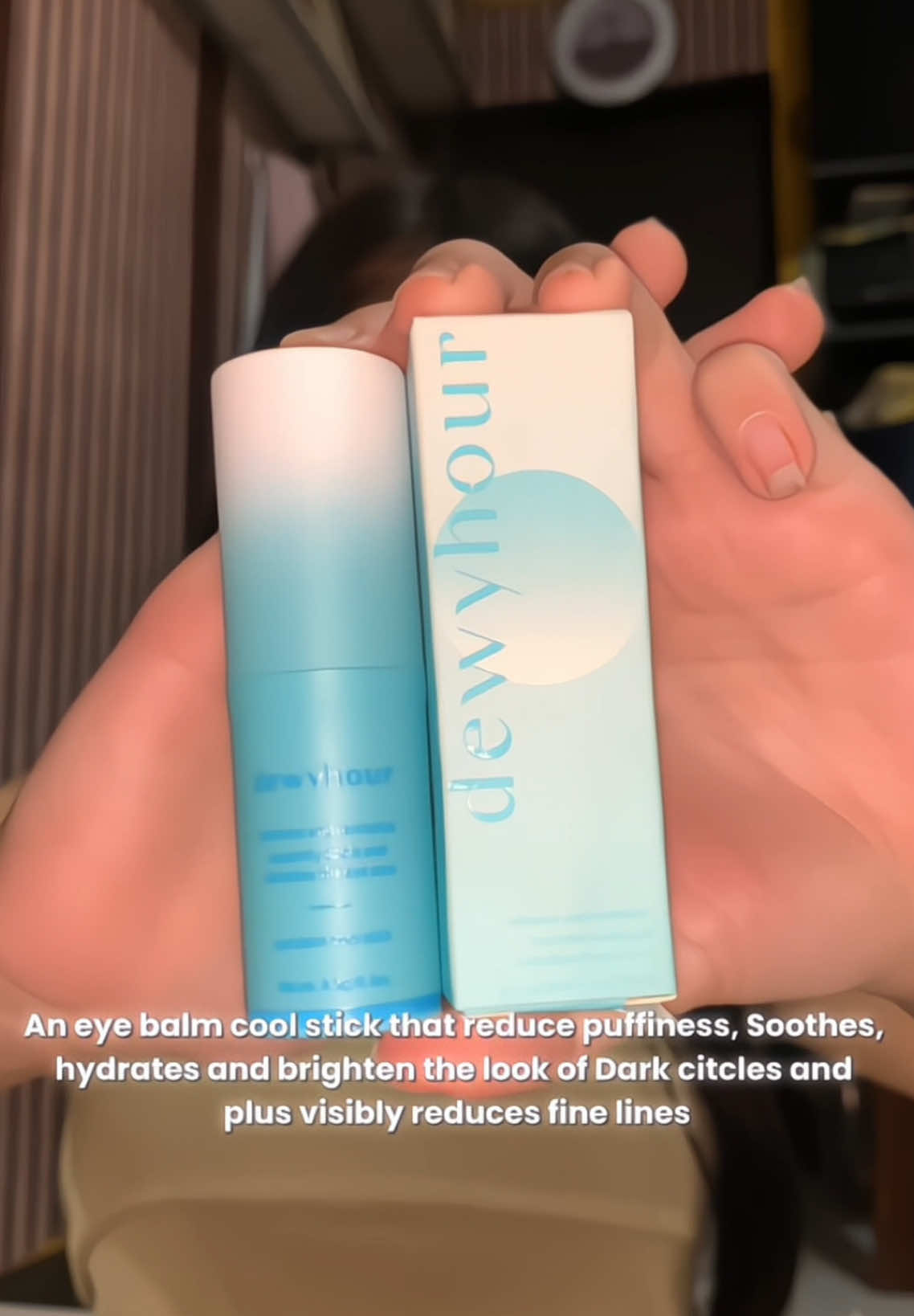 Bye eyebags, hello fresh eyes! || dewyhour Eye Balm Cool Stick Brighten And Revitalize Under Eye Anti-Wrinkle Puffiness Remover Dark Circle Eye Care Balm #eyebalm #undereyebrightener #eyecream #eyeretinol #skincare 