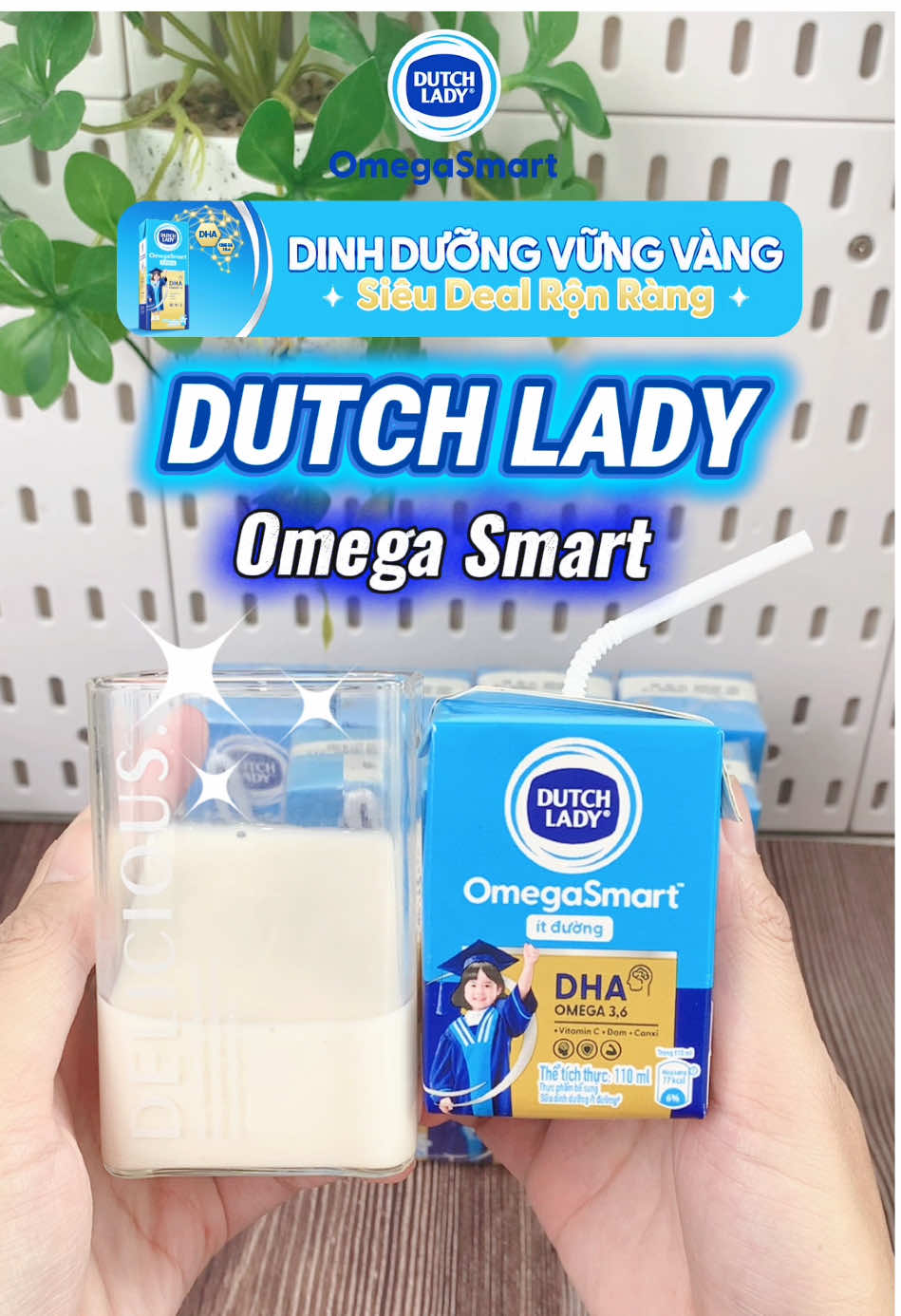Sữa Omega Smart dòng sữa mới của Dutch Lady bổ sung DHA Omega 3,6 ngọt ít🥛🥛#suadutchlady #dutchlady #dutchladyomegasmart #suacogaihalan #tiktokshop1111 