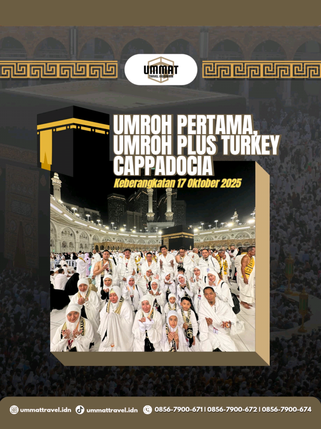 Momen pertama kali melangkah ke Tanah Suci selalu punya rasa yang nggak bisa dijelaskan 🤍 Ada haru, bahagia, dan rasa syukur yang menenangkan hati — akhirnya impian umroh pun jadi nyata 🕋 Semoga perjalanan ini jadi awal dari banyak kebaikan dan panggilan-panggilan berikutnya menuju rumah Allah 🤲🏻 Yuk, wujudkan juga perjalanan umroh pertamamu bareng kami. InsyaAllah berangkat dengan tenang, pulang dengan penuh berkah. 👉 @ummattravel.idn 📞 0856-7900-671 📞 0856-7900-672 📞 0856-7900-674 #ummattravel #dokumentasi #umroh 