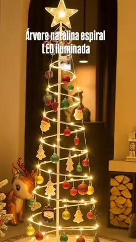 Árvore de Natal espiral LED 1.8m 2025 Decoração Nova Árvore de Natal  #decoracaonatalina #arvoredenatal #natal #viralizando #descontotiktok 
