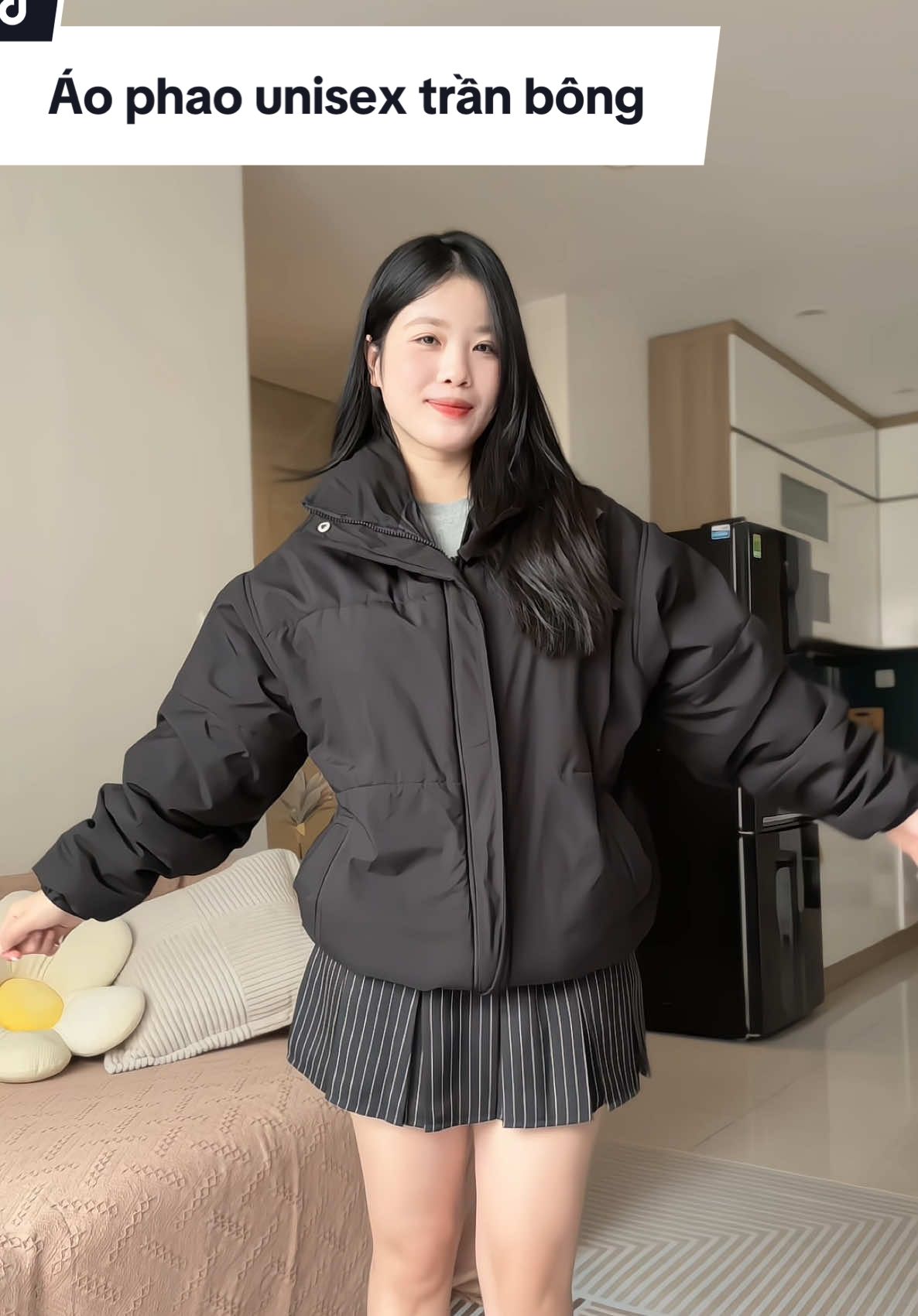Áo khoác phao unisex trần bông nguyên tấm giặt giũ thoải mái không lo dồn bông nha #aophaounisex #aophaonu #aophaonam #aophaodep 