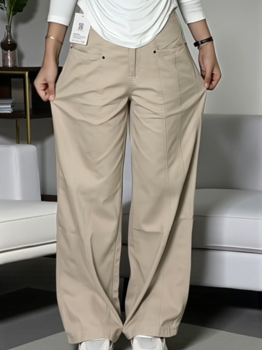 Jeans kerja aprikot untuk wanita #jeanshighwaist  #jeanskerja  #jeanswanita 