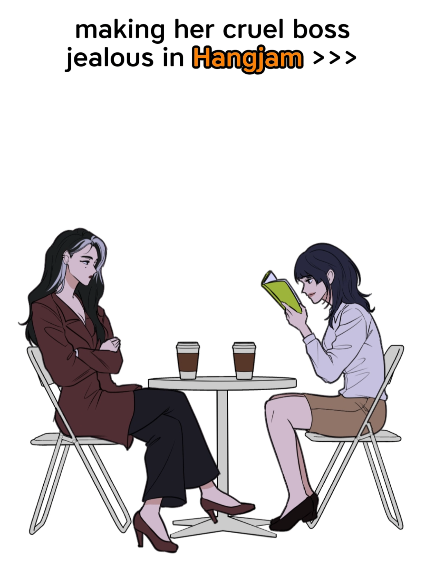 i should've tried this sooner on Hangjam... never thought that it can be this good! i really love how she acts jealous! 🫠 #BookTok #wlw #yuri #girlslove #jealous 