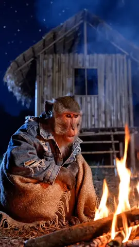 หนาวคัก🥶😂#fyp #ลิงพูดได้ #ai #หนาว #ai 