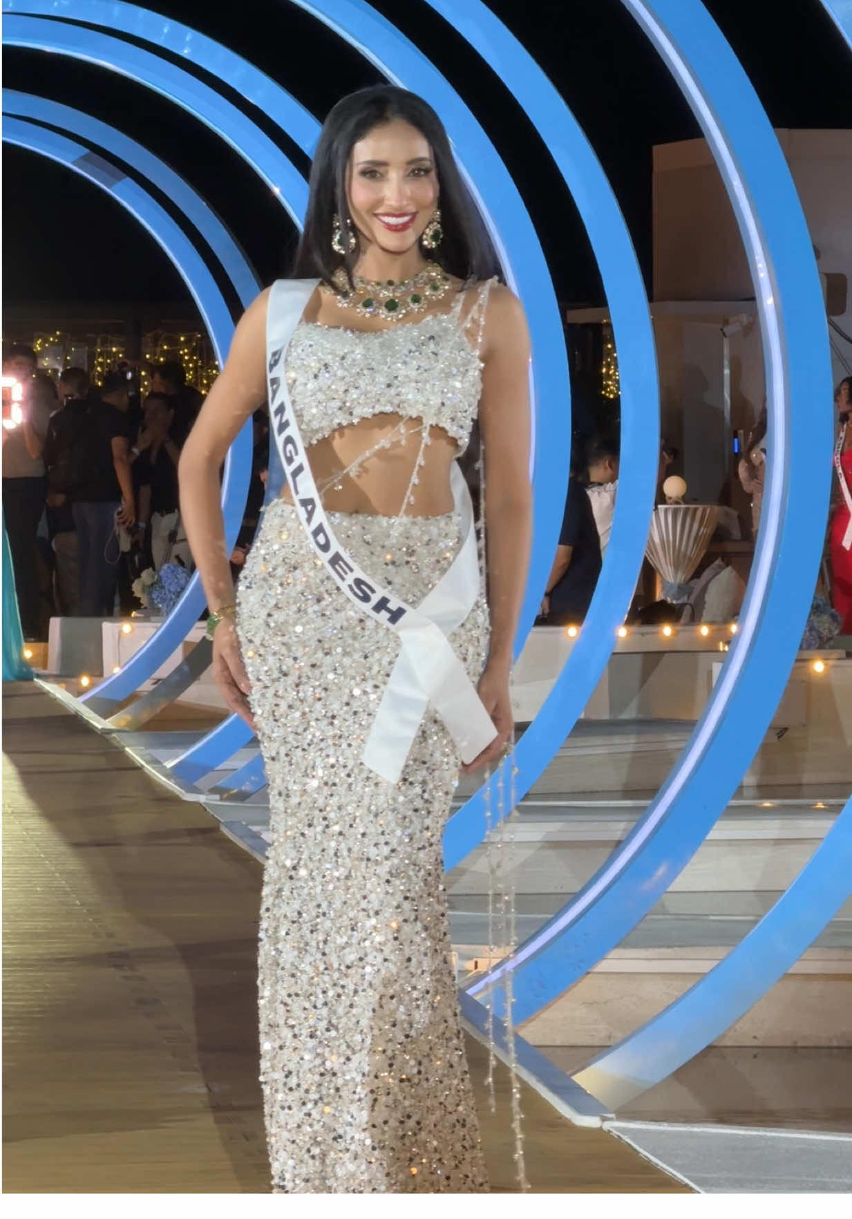 𝐌𝐨𝐨𝐧𝐥𝐢𝐠𝐡𝐭 𝐒𝐤𝐲 𝐆𝐚𝐥𝐚 𝐖𝐞𝐥𝐜𝐨𝐦𝐞 𝐃𝐢𝐧𝐧𝐞𝐫 as The 74th Miss Universe contestants light up the night. 💫 Bangladesh  #MGIxMU #MissUniverse  #The74thMissUniverse