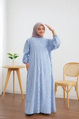 HARIFA BATIK NAZWA STRIPE DRESS SALUR Gamis Garis Simpel Elegan Adem Muslimah Syari Busui Rayon Premium untuk Kegiatan Sehari-hari #GamisRayonPremium #HarifaBatik #DressMuslimahAdem #GayaSyar’iKekinian #OOTDGamis