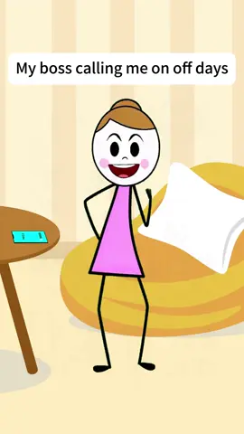 My boss calling me on off days 😏#funnyanimation #animation #work #worklife #9to5 