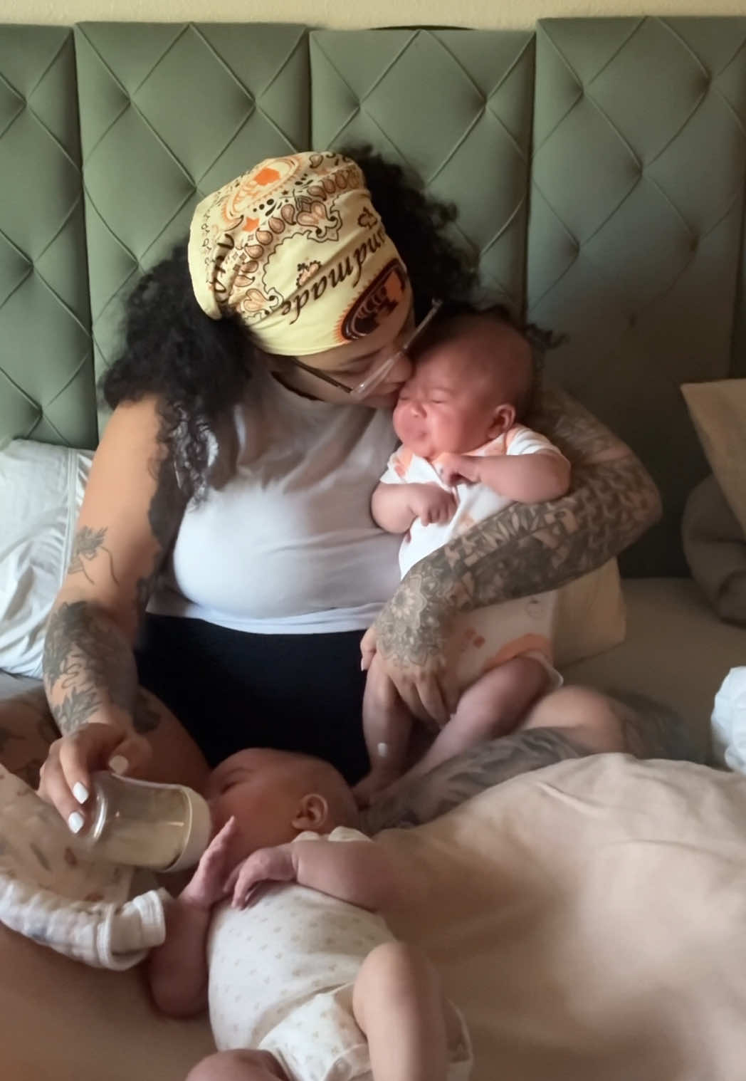 Becoming a master at feeding two babies. I’m adding this to my résumé!  ##twinmom##girlmom##firsttimemom##twin##twinfeeding