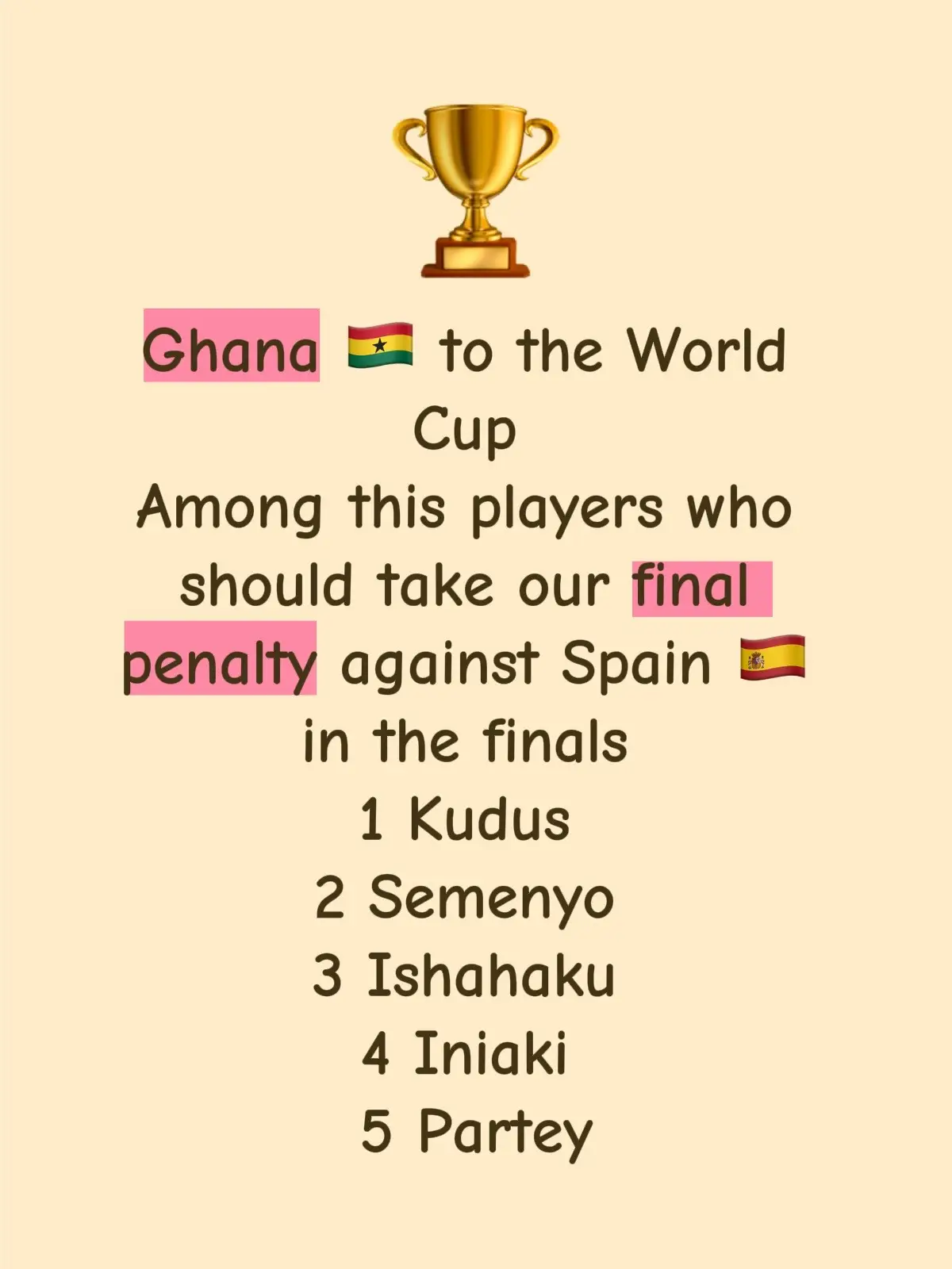 I suggested ishahaku 🤲🙇🏼🙏🏼🇬🇭🇬🇭🇬🇭 Go black stars ⭐️ go Ghana 🇬🇭 #goviralvideo  @Man lyk girls 🇩🇪@Yaa perry more 
