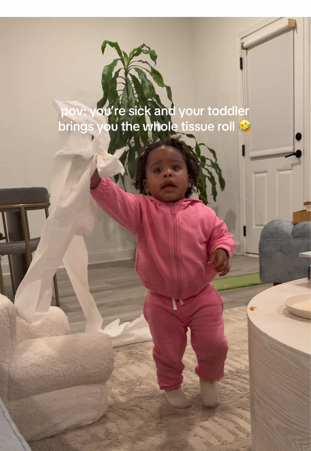 Toddler nurse on duty 🤣 I guess she said I’m blowing my nose too much! My babygirl is so sweet 🥹 #toddlersoftiktok #toddler #toddlerlife #toddlermom #MomsofTikTok 