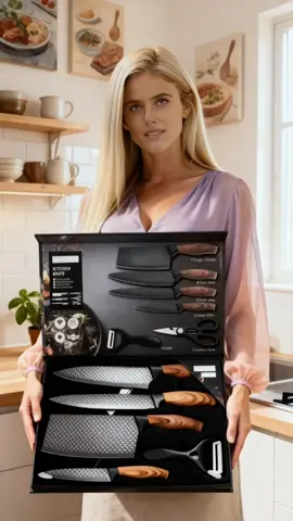 Conjuto de Faca Inox 6 Peças Com Cabo Reforçado Aço Carbono Cutelo Carne + Frete grátis #facas #cozinha #utensílios