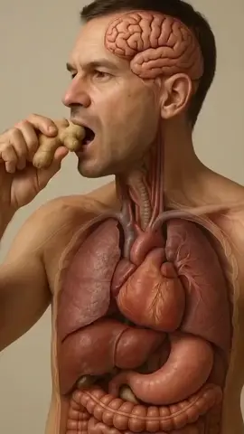 ‎Science in action. What happens while eating ginger in the human body?😱😱🤮#sciencetok #humanbody #anatomy #healthfacts #viral  ‎