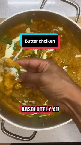 Butter chicken recipe  Ingredients: Chicken marination: - 1/2 tsp coriander powder - 1 tsp garam masala  - 1/2 tsp cumin powder  - 1 tsp chilli powder - 1/4 tsp tumeric powder - 2-3 tbls yoghurt Curry base: - 2 tbls ghee or butter - 3-4 cardimom pods  - 1 cinnamon stick - 1 medium onion  - 1 tbls garlic paste - 1/2 tbls ginger paste - 1/2 tsp coriander powder - 1 tsp garam masala  - 1/2 tsp cumin powder  - 1 tsp chilli powder - 1/4 tsp tumeric powder - 3-4 medium tomatoes - Salt to taste - Handful cashew nuts (approx 50g) Butter chicken curry: - 2 tbls butter - 1 tsp Kashmiri chilli powder - Curry base (from above) - Cooked chicken (from above) - 1 tbls honey - 1/2 tsp dried fenugreek leaves - 2 tbls double cream  - Garnish: melted butter and fresh coriander  #indian #butterchicken #EasyRecipes #FoodTok #cooking 