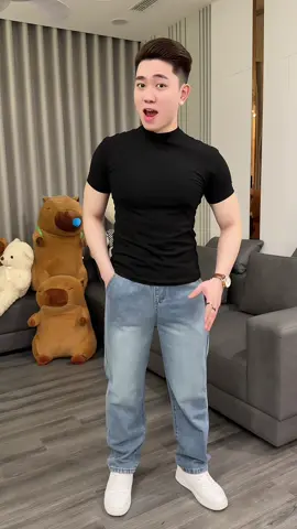 ANTAVIO Quần Jean Ống Suông Na