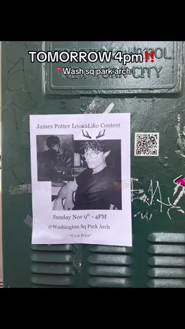 James potter lookalike contest in New York Washington sq park arch 4pm this Sunday!!!!! #jamespotter #maraudersera #lookalikecontest #newyorkcity #marauders 