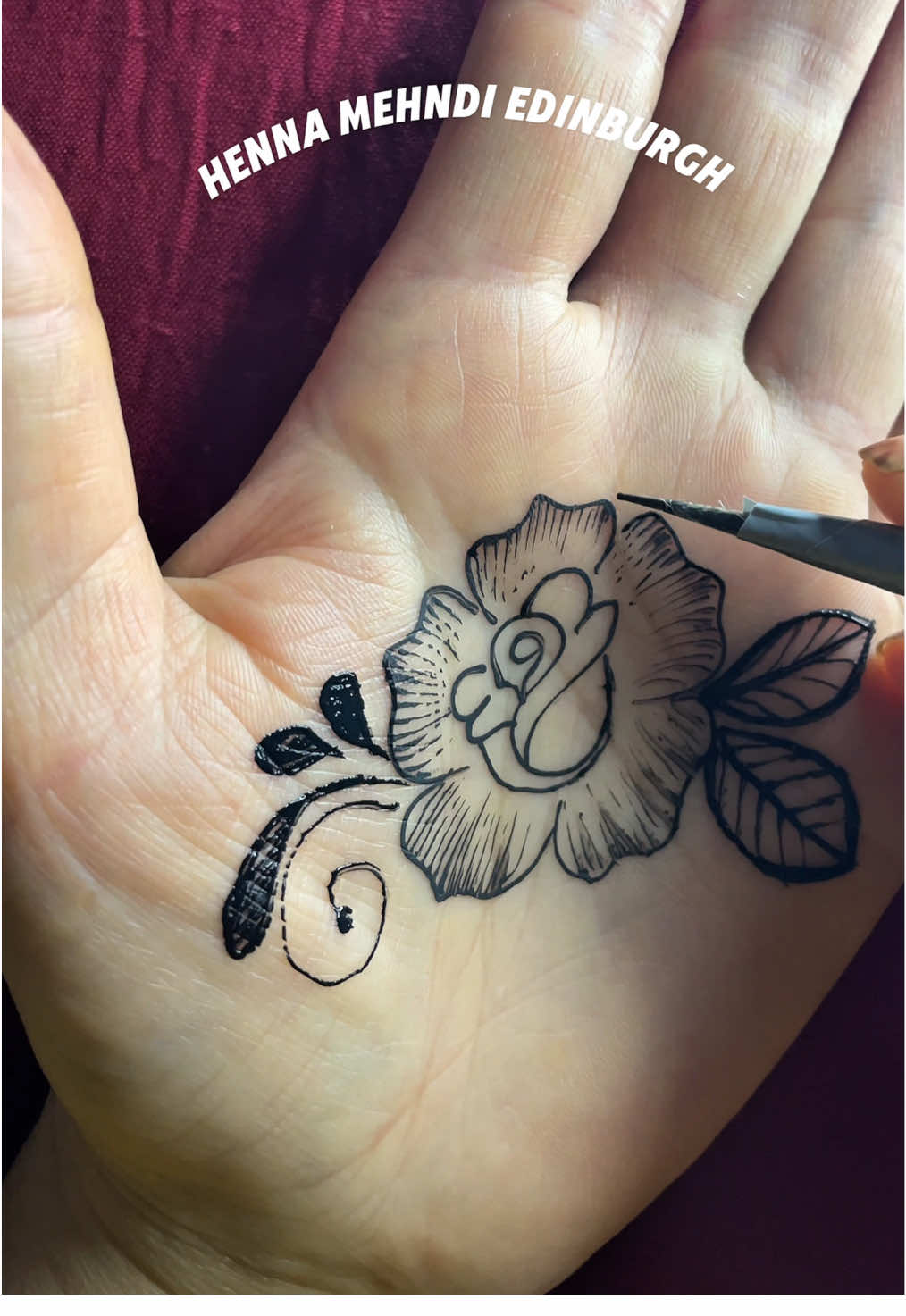 Henna rose step by step #hennamehndiedinburgh #fyp#henna #mehndi 