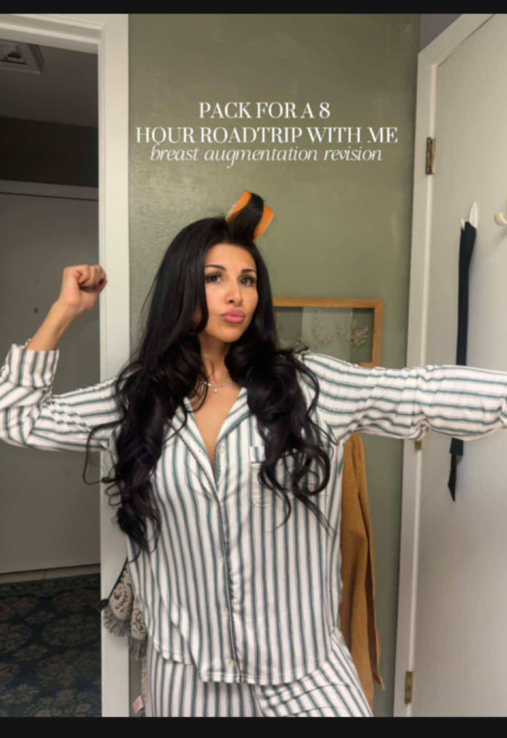 HAPPY SATURDAY 🤍✨ Pack with me for my last and final breast augmentation revision, also just love traveling to California 🥹 #breastaugmentation #packwithme #momtok #hotmom 