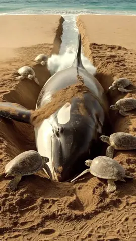 trutle Rescue Giant Orca #animalsrescue #sealife #ai #ocean #rescue 