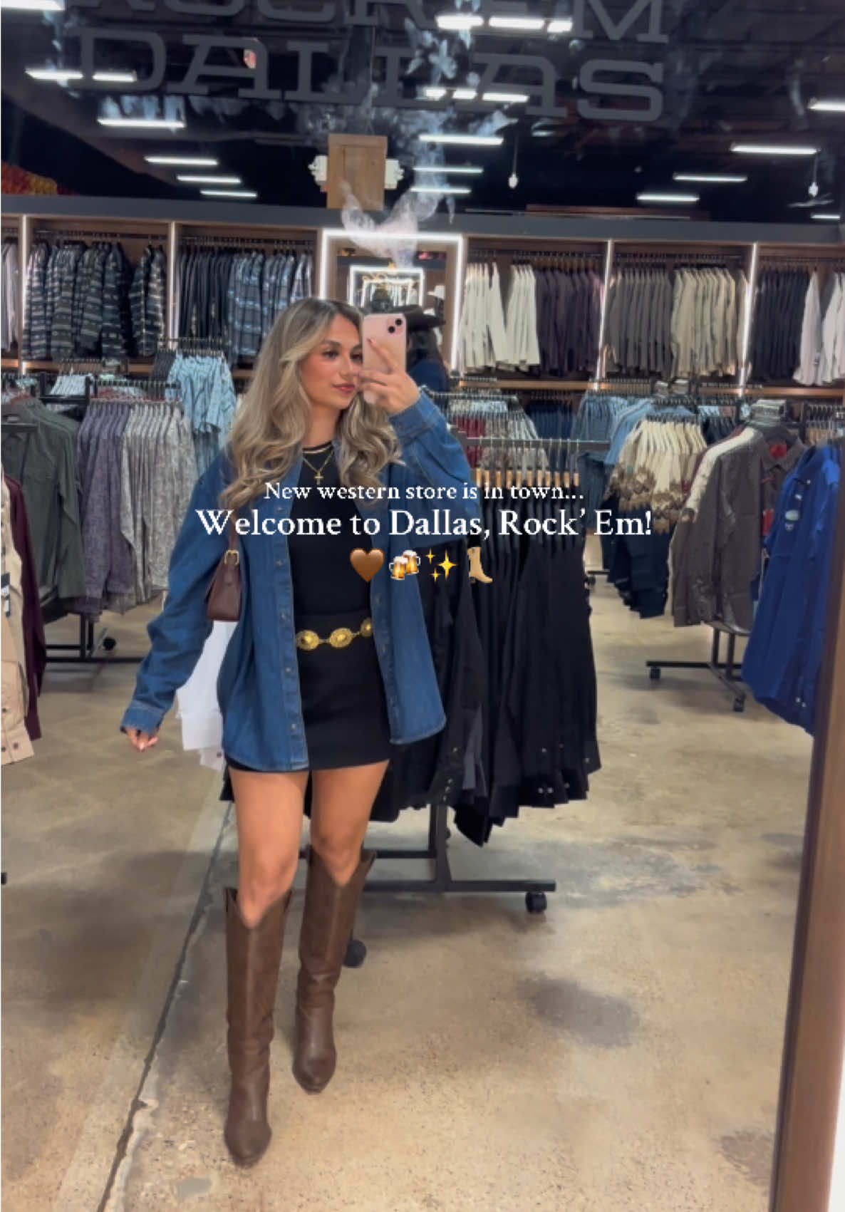 Watch out Dallas, a new western store is in town! 🤠 The Grand opening of @Rock'em is tonight! Who’s all going?? 🤎✨ #rockem #dallastx #dfw #dallasfinds #fypシ 