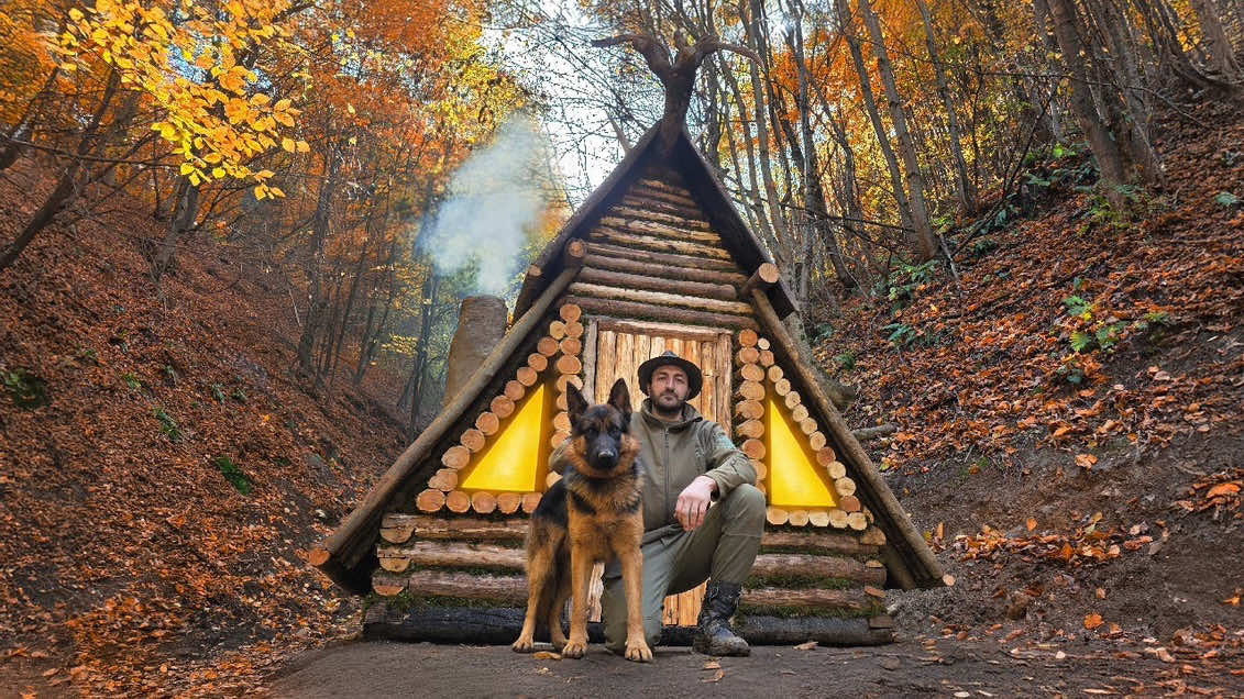 build a warm safe shelter in the natural forest by hand alone #bushcraft #build #camping #solocamping #travel 