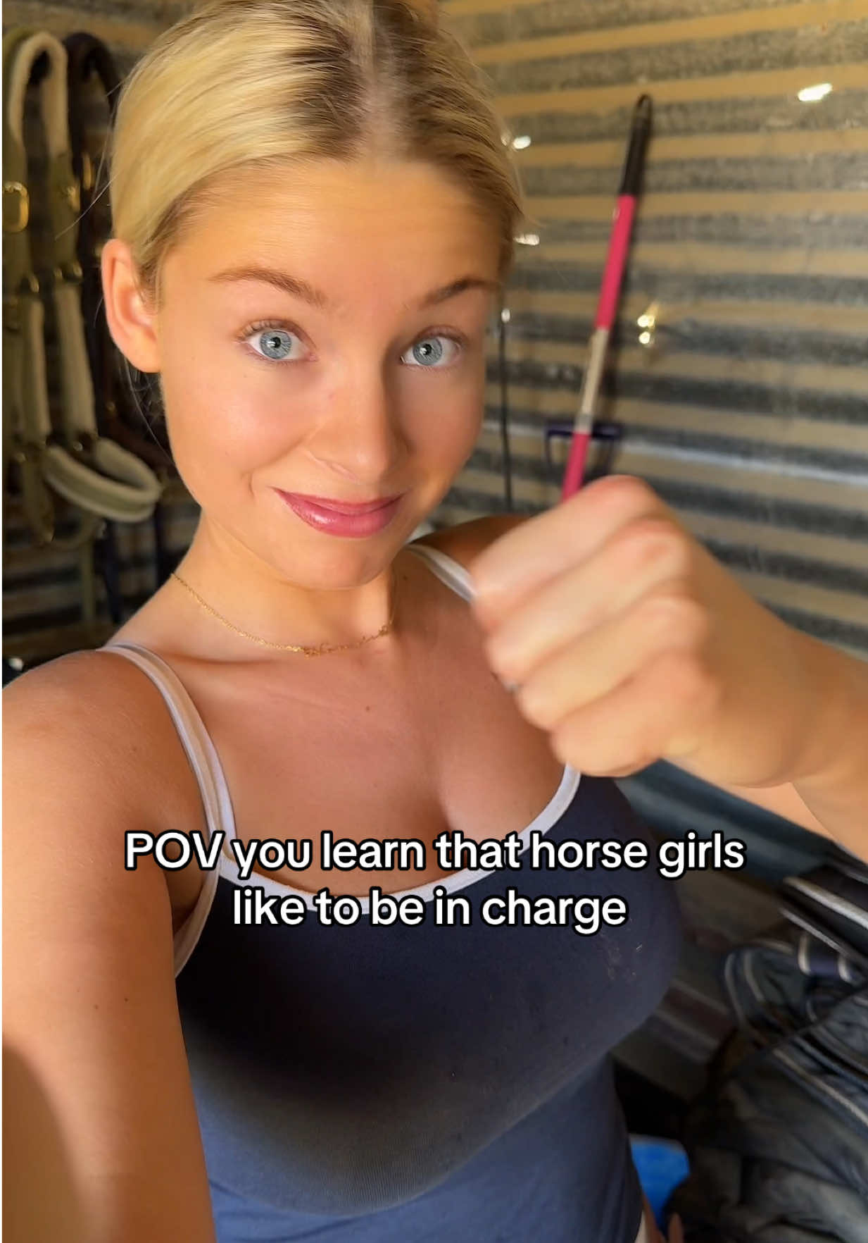 Equestrians are bossy #fyp #blonde #equestrian #horsegirl 