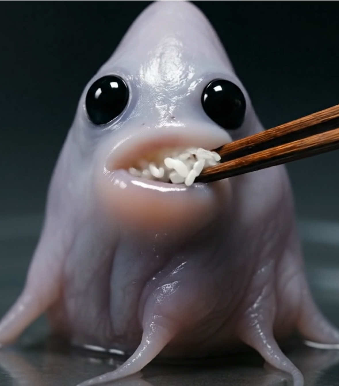 Protocol 024 — subject accepted sticky rice. fragments adhered along the mouth seam. #oddlysatisfying #asmr #weirdcore #veo3 