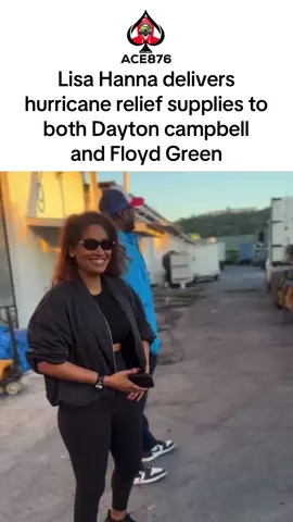 Lisa Hanna delivers hurricane relief supplies to both Dayton campbell and Floyd Green