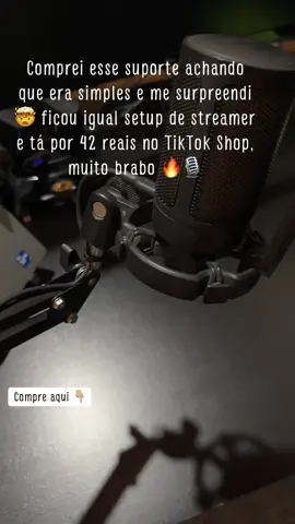 Comprei esse suporte achando que era simples e me surpreendi 🤯 ficou igual setup de streamer e tá por 42 reais no TikTok Shop, muito brabo 🔥🎙️ #bracoarticulado #setup #microfone #blackfriday 