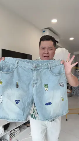 SHORT JEAN THÊU NHÃN STICKERS #nhanbigsize #bigsize #bigsizenam #bigsizefashion 