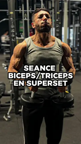 MASSACRE TES BRAS AVEC CETTE SÉANCE 🔥🔥 Superset = Enchaîner deux exercices sans temps de repos. Superset 1: Curl biceps barre droite /Extension des triceps barre droite 4 séries de 8-12 reps Superset 2: Curl biceps à la corde / Extension des triceps à la corde 4 séries de 8-12 reps Superset 3: Extension des triceps poulie haute à la corde / Curl haltères prise marteau OU alterné  4 séries 8-12 reps Repos de tous les exercices : 1min ~~ 1min30 N’hesitez pas à plus récupérer si besoin. #gomuscu #armday #prisedemasse #muscu #armworkout 