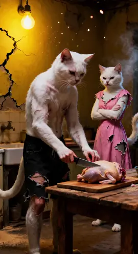 the white richest cat test her girlfriend loyalty  #cutecat #cataivideo #catstory #catcartoon 