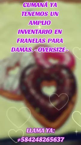CUMANÁ YA TENEMOS UN AMPLIO INVENTARIO EN FRANELAS PARA DAMAS ~OVERSIZE~ LLAMA YÁ..! #franelasparadamas  #ofertasenfranelas  #cumaná @Felix Diaz @Dilcia Quero @WILSON Cardenas(oficial) 