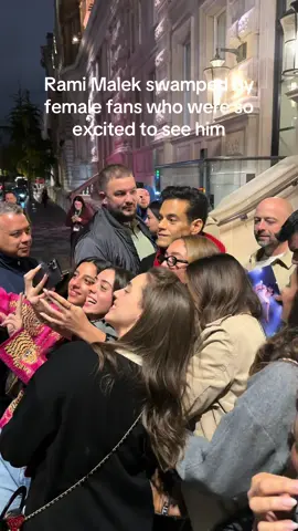 Rami Malek swamped by female fans who were so excited to see him #ramimalek #fans #fyp #4k #content