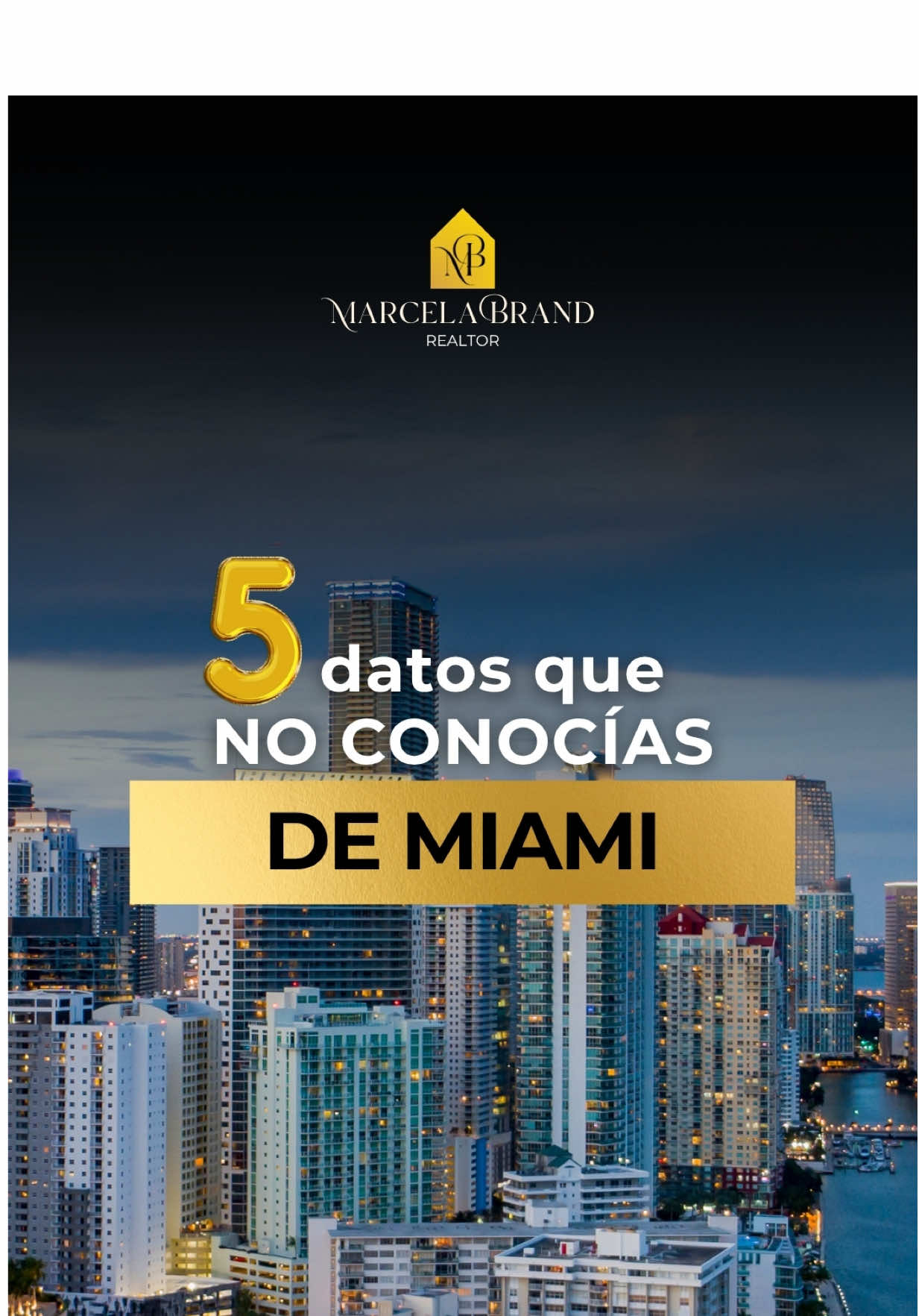 🌴 ¿Crees que ya lo sabes todo sobre Miami? 👀 En mi nuevo video te cuento 5 datos que no conocías sobre esta ciudad — desde su crecimiento inmobiliario hasta las zonas con mayor potencial de inversión 🏙️💎 💡 Si estás pensando en vivir o invertir aquí, este video es para ti. #MarcelaBrandRealtor #MiamiRealEstate #InversionEnMiami #LuxuryLiving #MiamiHomes