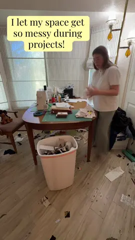 Satisfying clean up of my sewing room before k destroy it with the next project. #sewingtiktok #cleaning 