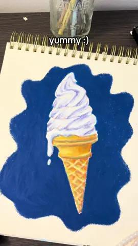 Drawing ice cream with color theory and oil pastels and I reallly liked this one hehe #oilpastel #colortheory #icecream #drawing #artprocess 