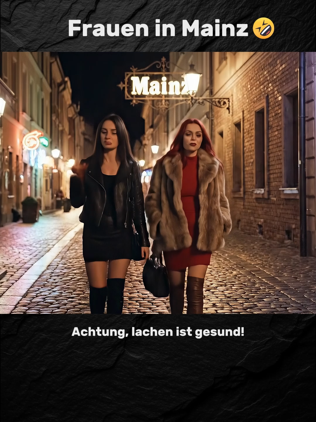Achtung, lachen ist gesund! 🤫 Der Witz über Mainz ist zu ehrlich! #comedy Die Frauen sind sich einig😂 Aber der Witz liegt in der Doppeldeutigkeit. Wer hat die Anspielung sofort verstanden? #mainz #wortwitz #witzig #frauenpower #lustig #ausgehen #ki #ai