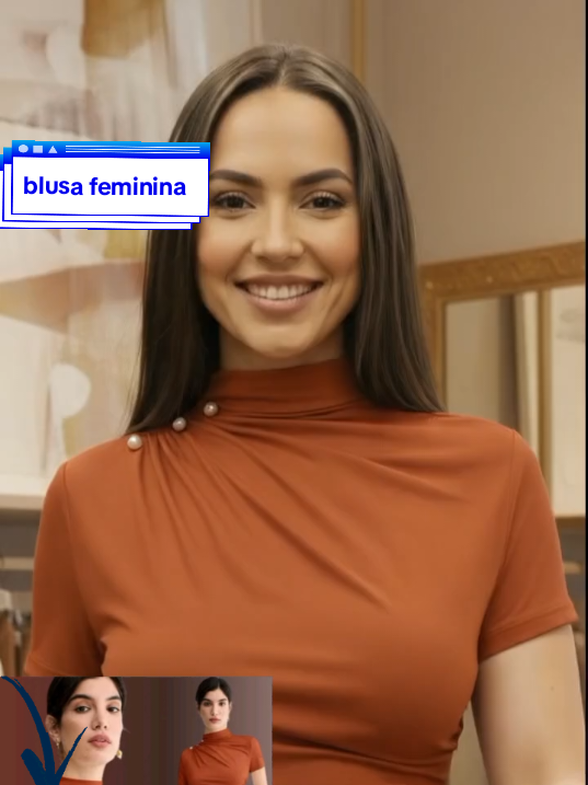 BLUSA feminina estilosa elegante suplex gola alta blusinha feminina social delicada tendencia 2025 blusas manga curta#blusafemenina #foyoryoupagem #modafeninina #tiktokviral @Achadosdalù/Tiktok 