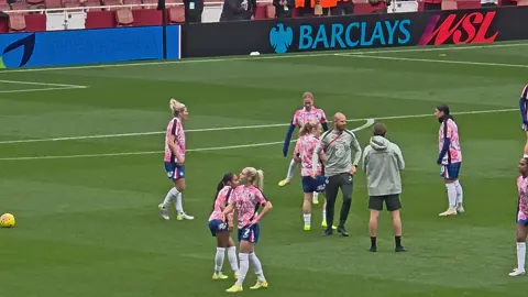 Where's Lucy? Where she always is, sitting on a football ⚽️ 😂 #lucybronze #wsl #Lionesses  #woso #WomensFootball 