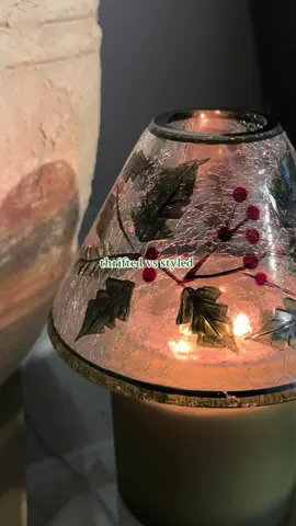 thrift find of my dreams - giving the perfect amount of Christmas charm 🎄 It’s a vintage yankee candle Christmas shade (or topper)  #thrifted #homedecor #interiordesign #thriftfinds #thrift 
