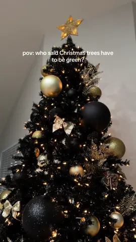 A black Christmas tree that matches me, my husband, and our home. Classy, cozy, and a little different. 🖤 #BlackChristmasTree #ModernChristmas #HolidayDecor #ChristmasVibes #HomeDecorGoals 