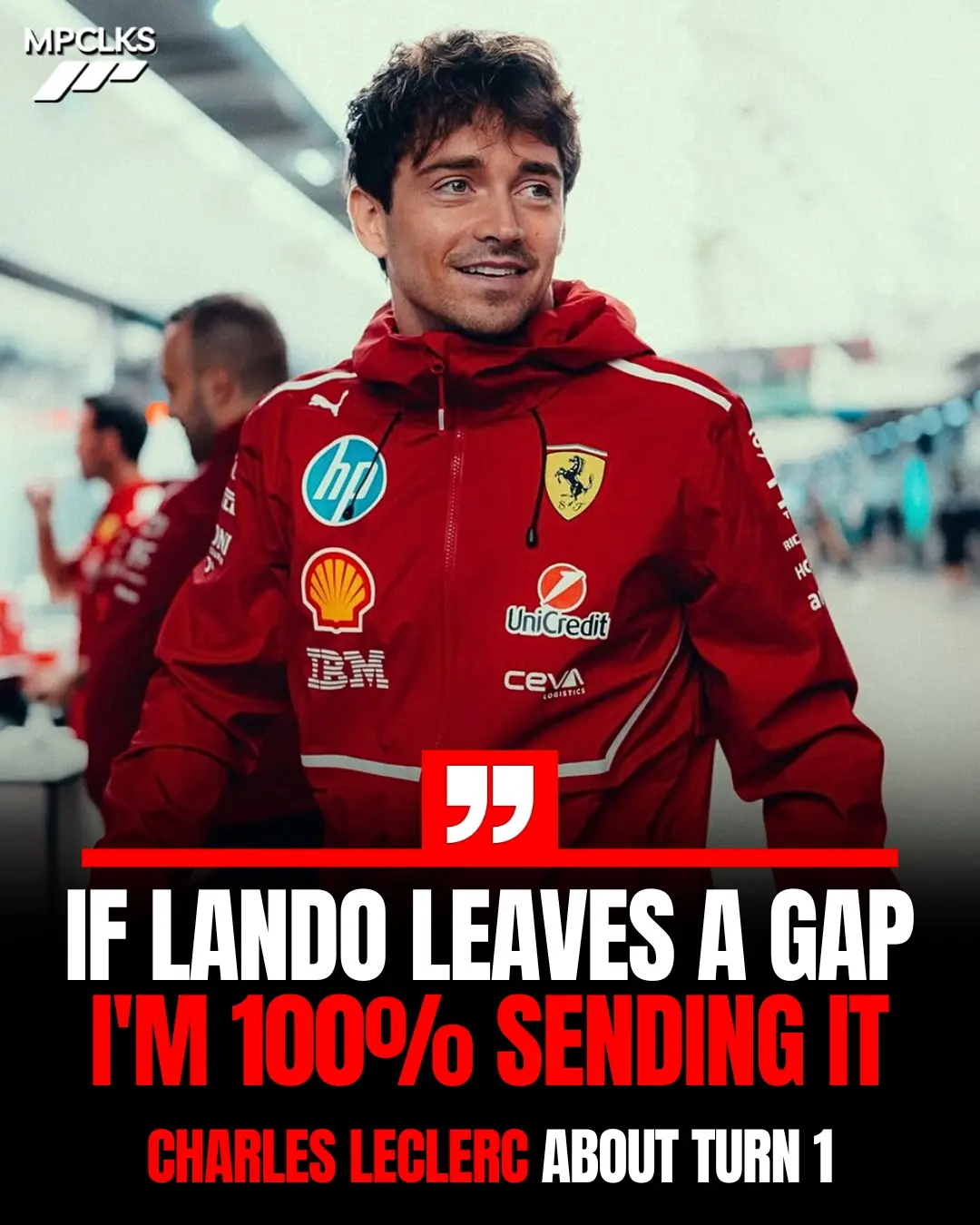 FULL SEND!🔴🔥 In a post-qualifying interview with Sky Italy, when asked about his goal for tomorrow, Charles answered with just one thing in his mind. The win. 🗣 