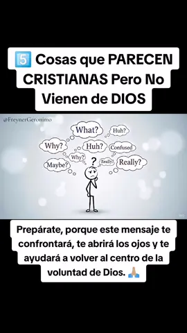 Muchos creen estar viviendo una vida cristiana... pero sin darse cuenta, están practicando cosas que Dios jamás aprobó. Este video revela 5 cosas que parecen cristianas, que incluso se predican o practican en muchas iglesias, pero que según la Biblia, Dios sigue Ilamando pecado. No se trata de religión, se trata de discernir la verdad en medio de una generación que confunde lo bueno con lo malo. 