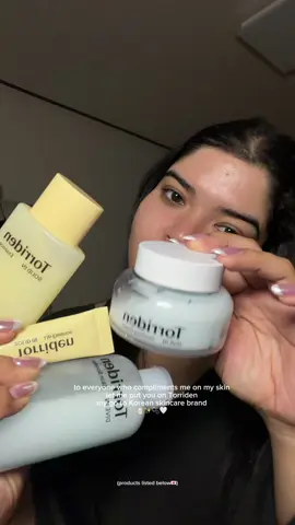 been using Torriden for a hot minute and it is perfect for me. not too much but also always keeps my skin nourished. Please notice me @𝗧𝗼𝗿𝗿𝗶𝗱𝗲𝗻 토리든 @TORRIDEN US not sponsored at all🤍🫧✨🧴   products used: Torriden Dive In Skin Booster Torriden Solid In Essence  Torriden Dive In Soothing Cream Torriden Solid In Lip Essence  #koreanskincare #glowyskin #torriden #seoul #latina 