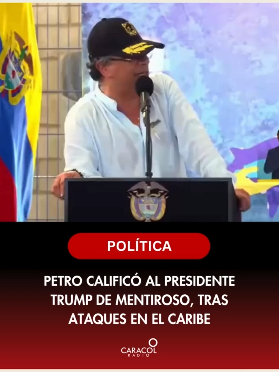 #Política | Durante la Cumbre Social de Pueblos de América Latina, el presidente Gustavo Petro calificó al presidente Trump de mentiroso, tras ataques en el Caribe. “Solo gente pobre y trabajadora han matado con misiles y eso lo tiene que saber la sociedad de Estados Unidos. Están asesinando con sus impuestos un Caribe que siempre ha sido libertario”, afirmó el mandatario. Más información en Caracol.com.co #GustavoPetro #DonaldTrumpl #Caribe