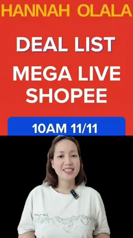Chị Em cùng Mình săn Livestream của chị Hanah olala với nhiều Deal hấp dẫn trong phiên livestream ngày 11/11 lúc 10h nhà mọi Người   #HannahOlala  #MegaLive1111 #HannahOlala1111 #HannahOlalaMegalive